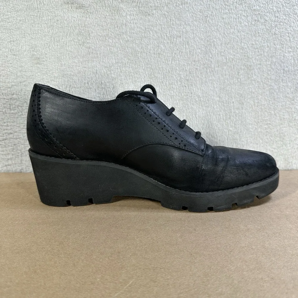 Vionic Anaheim Shoes Women's Oxford Wedge Derby Shoes Black Women's‎ 9 W Leather